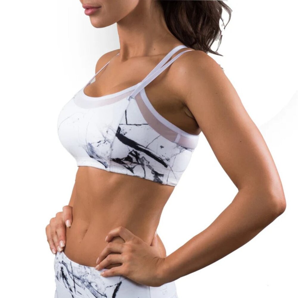 NWOT Slinkii Marble Pattern Sports Bra - Size Small
